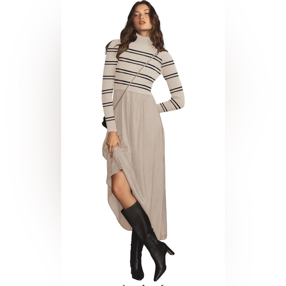 Mock neck maxi dress